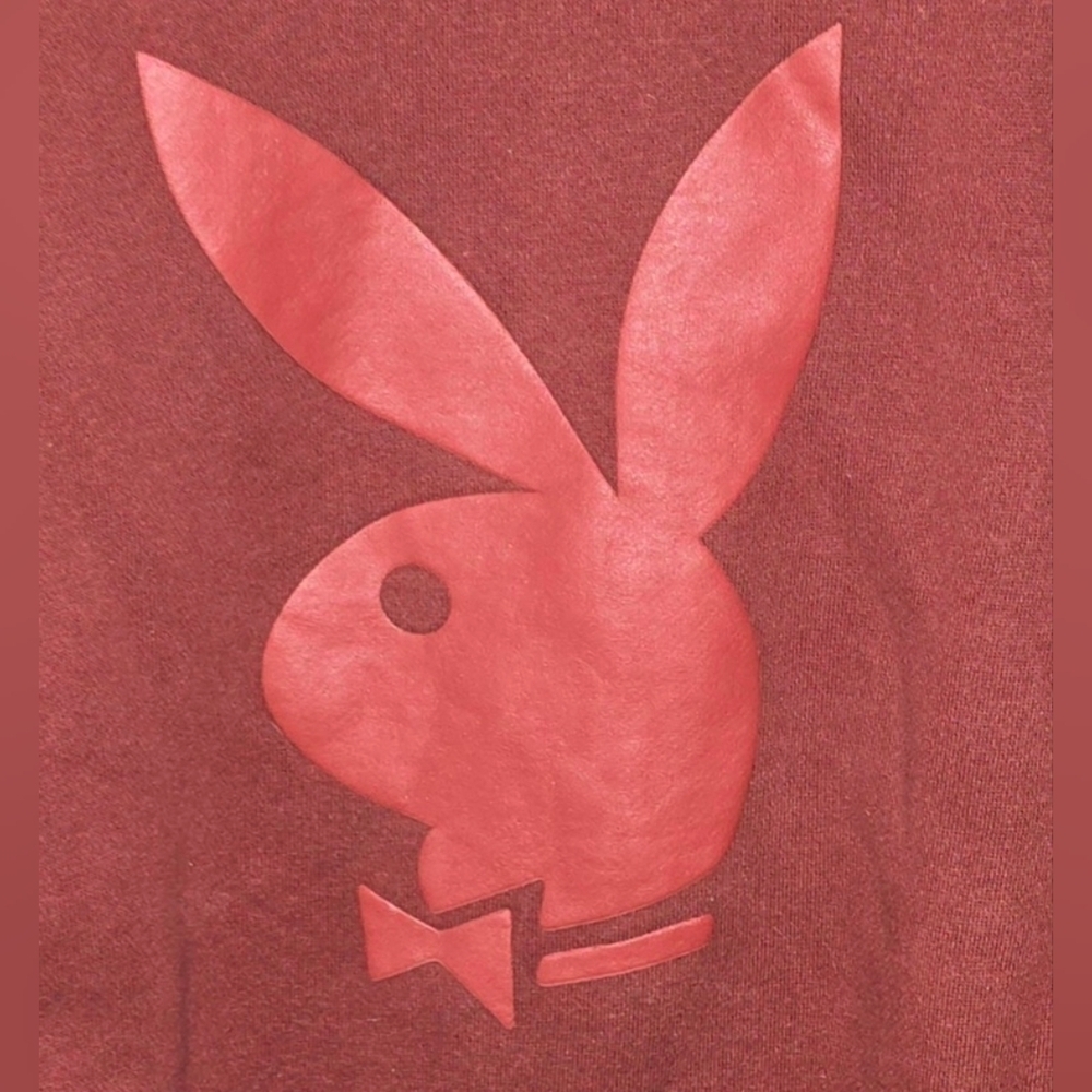 Playboy PAC SUN Crew Neck Sweatshirt Burgandy Relaxed Fit Men's S or Women's M L